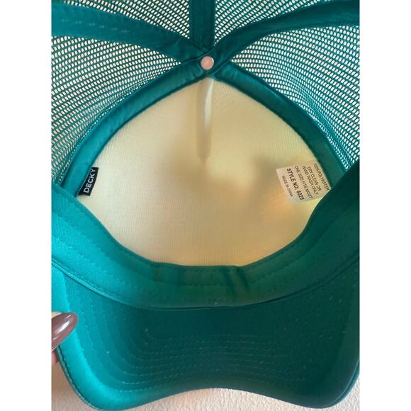 Custom Trucker Hat Teal with Custom Patches Cap - Picture 5 of 5